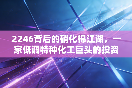 2246背后的硝化棉江湖,一家低调特种化工巨头的投资逻辑与思考