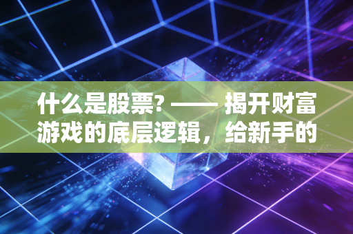 什么是股票? —— 揭开财富游戏的底层逻辑，给新手的肺腑之言