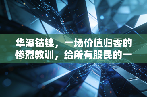 华泽钴镍，一场价值归零的惨烈教训，给所有股民的一记响亮耳光