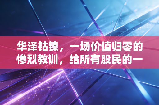 华泽钴镍，一场价值归零的惨烈教训，给所有股民的一记响亮耳光