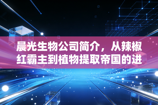 晨光生物公司简介,从辣椒红霸主到植物提取帝国的进阶之路