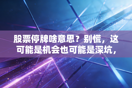 股票停牌啥意思?别慌,这可能是机会也可能是深坑,老股民带你全解析