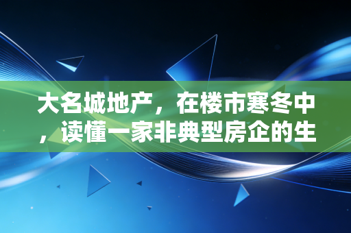 大名城地产,在楼市寒冬中,读懂一家非典型房企的生存哲学与未来博弈