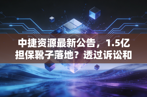 中捷资源最新公告,1.5亿担保靴子落地?透过诉讼和解看中小企业的生存突围