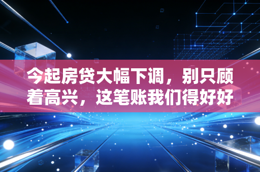 今起房贷大幅下调,别只顾着高兴,这笔账我们得好好算算