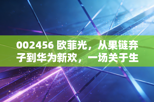 002456 欧菲光，从果链弃子到华为新欢，一场关于生存与野心的绝地反击