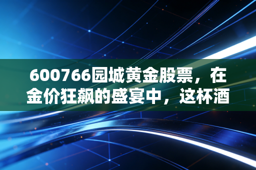 600766园城黄金股票,在金价狂飙的盛宴中,这杯酒你敢不敢喝?