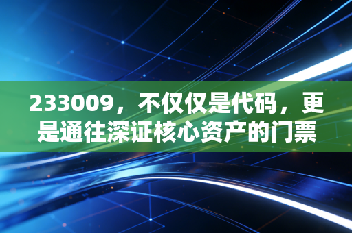 233009,不仅仅是代码,更是通往深证核心资产的门票——聊聊易方达深证100ETF联接基金