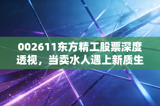 002611东方精工股票深度透视，当卖水人遇上新质生产力，这波浪潮能追吗？