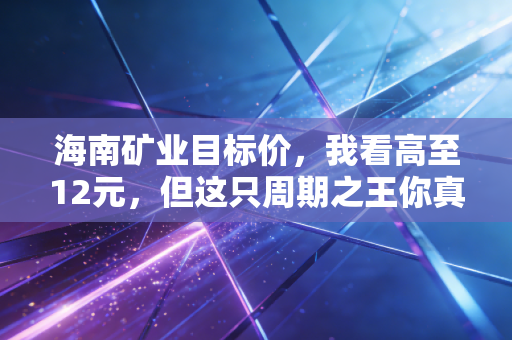 海南矿业目标价，我看高至12元，但这只周期之王你真的敢拿吗？