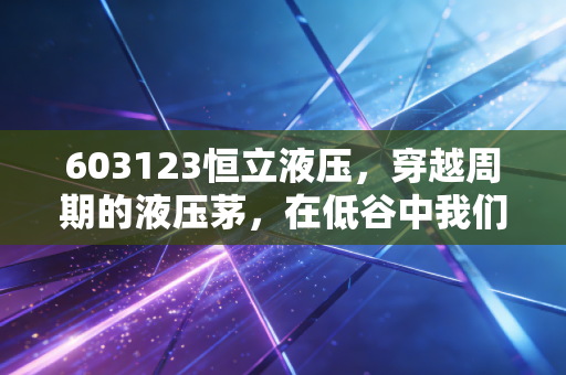 603123恒立液压,穿越周期的液压茅,在低谷中我们该如何寻找确定性?