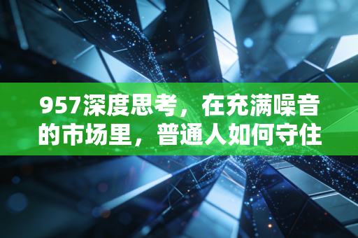 957深度思考，在充满噪音的市场里，普通人如何守住财富并实现反脆弱增长？