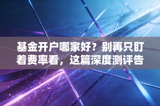 基金开户哪家好？别再只盯着费率看，这篇深度测评告诉你哪里才是聪明钱的归宿