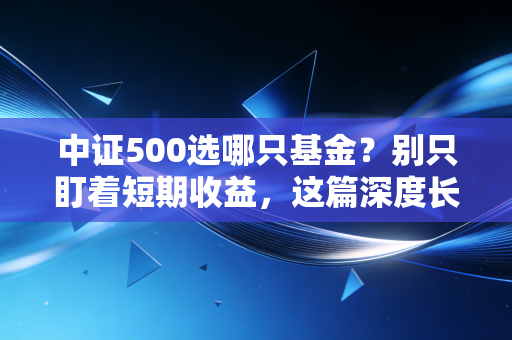 中证500选哪只基金?别只盯着短期收益,这篇深度长文教你选出长期赢家