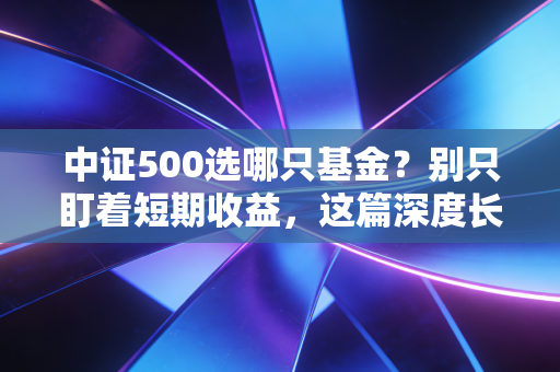 中证500选哪只基金?别只盯着短期收益,这篇深度长文教你选出长期赢家