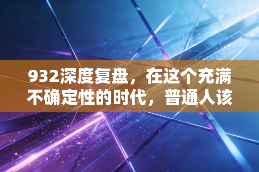932深度复盘,在这个充满不确定性的时代,普通人该如何守住自己的钱袋子?