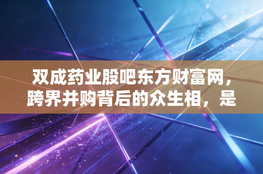 双成药业股吧东方财富网,跨界并购背后的众生相,是风口还是陷阱?