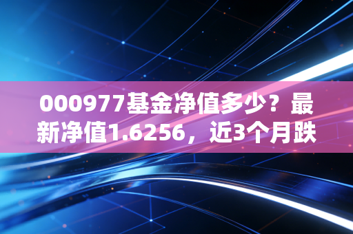 000977基金净值多少？最新净值1.6256，近3个月跌幅11.64%