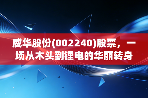 威华股份(002240)股票,一场从木头到锂电的华丽转身,我们该如何看待这只改名换姓的老牌妖股?