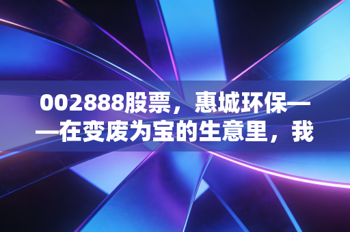 002888股票，惠城环保——在变废为宝的生意里，我们到底在赌什么？