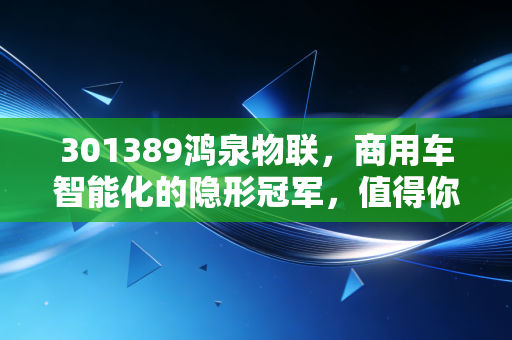 301389鸿泉物联,商用车智能化的隐形冠军,值得你长期陪跑吗?