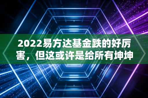 2022易方达基金跌的好厉害,但这或许是给所有坤坤信徒的一堂深刻投资课