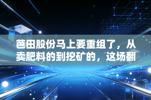 芭田股份马上要重组了，从卖肥料的到挖矿的，这场翻身仗能赌赢吗？