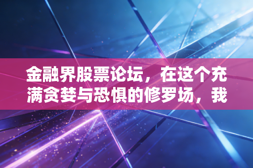 金融界股票论坛,在这个充满贪婪与恐惧的修罗场,我们该如何自处?