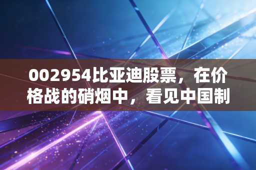 002954比亚迪股票,在价格战的硝烟中,看见中国制造的硬核底牌