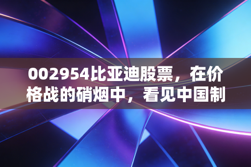 002954比亚迪股票,在价格战的硝烟中,看见中国制造的硬核底牌