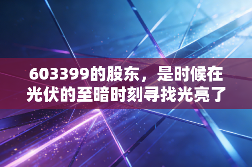 603399的股东，是时候在光伏的至暗时刻寻找光亮了