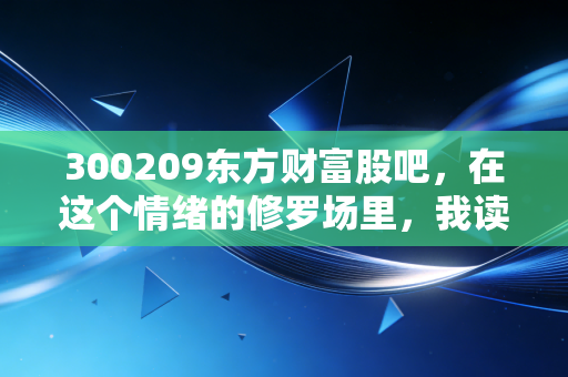 300209东方财富股吧，在这个情绪的修罗场里，我读懂了中国散户的爱恨与无奈