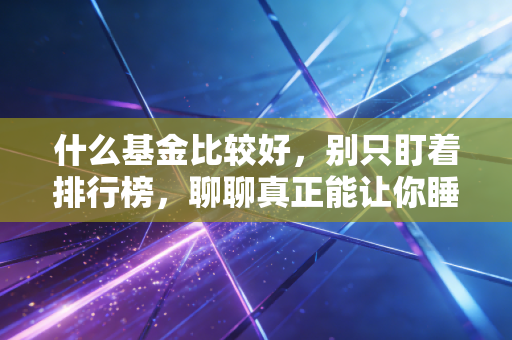 什么基金比较好，别只盯着排行榜，聊聊真正能让你睡得着觉的好基金