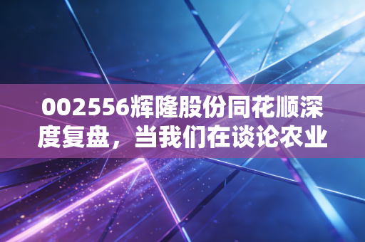 002556辉隆股份同花顺深度复盘，当我们在谈论农业供应链时，究竟在看什么？