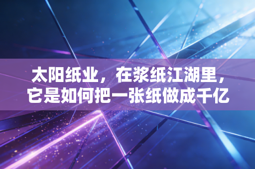 太阳纸业，在浆纸江湖里，它是如何把一张纸做成千亿大生意的？