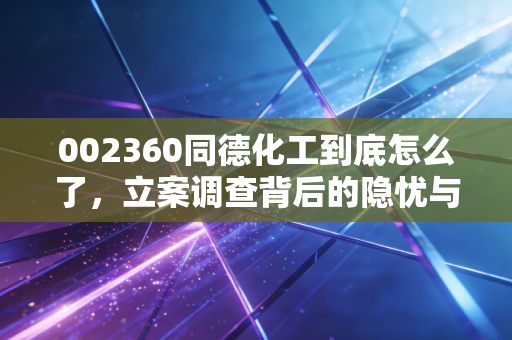 002360同德化工到底怎么了，立案调查背后的隐忧与散户的无奈叹息