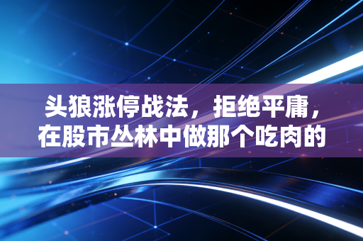 头狼涨停战法，拒绝平庸，在股市丛林中做那个吃肉的领跑者