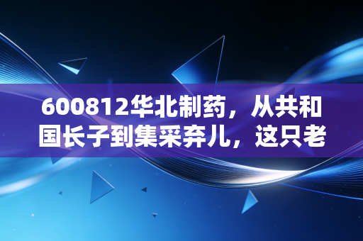 600812华北制药，从共和国长子到集采弃儿，这只老牌医药股还有翻身的机会吗？