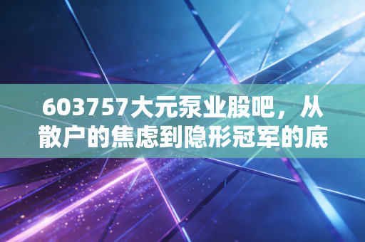 603757大元泵业股吧，从散户的焦虑到隐形冠军的底气，这只票到底能不能拿？
