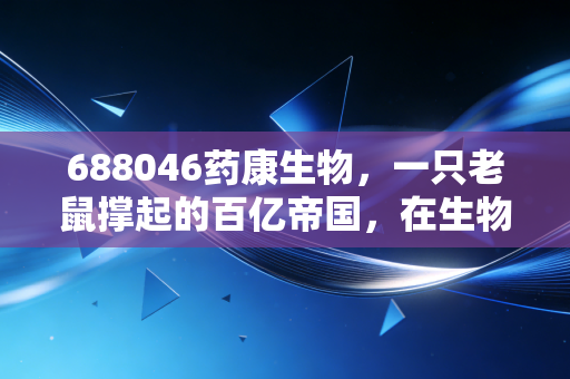 688046药康生物，一只老鼠撑起的百亿帝国，在生物医药寒冬里的一把火