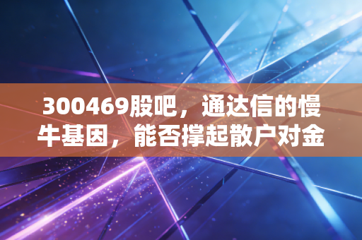 300469股吧,通达信的慢牛基因,能否撑起散户对金融科技的信仰?