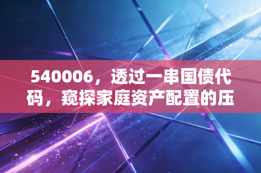 540006,透过一串国债代码,窥探家庭资产配置的压舱石智慧