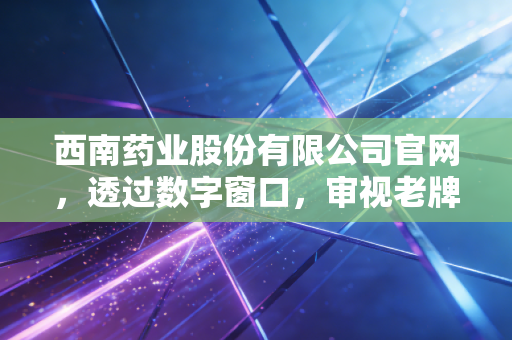 西南药业股份有限公司官网，透过数字窗口，审视老牌药企的韧性与转型之路
