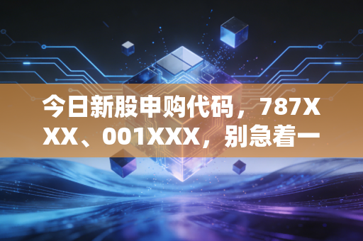 今日新股申购代码,787XXX、001XXX,别急着一键打新,先听听这背后的门道