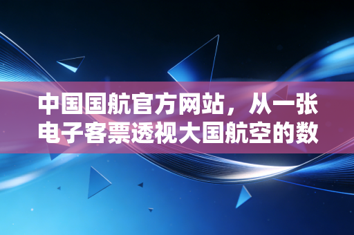 中国国航官方网站，从一张电子客票透视大国航空的数字化突围与出行哲学