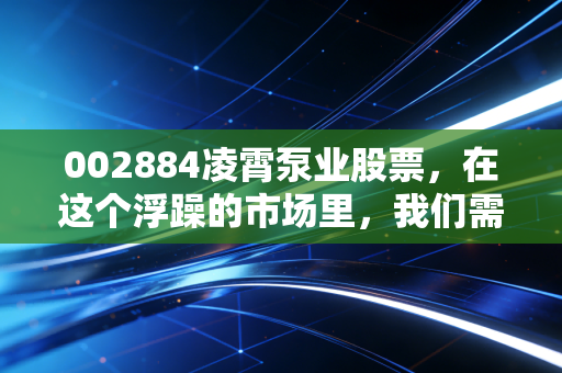 002884凌霄泵业股票，在这个浮躁的市场里，我们需要重新审视隐形冠军的沉默力量