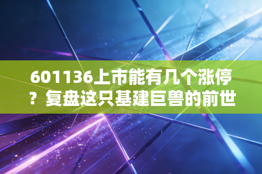 601136上市能有几个涨停?复盘这只基建巨兽的前世今生与投资逻辑