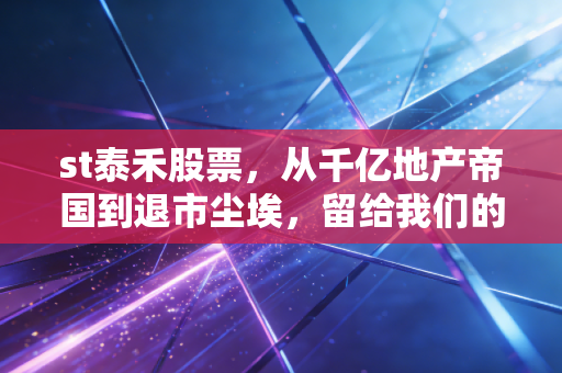 st泰禾股票，从千亿地产帝国到退市尘埃，留给我们的不仅是唏嘘