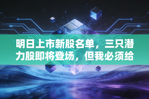 明日上市新股名单,三只潜力股即将登场,但我必须给你泼一盆冷水