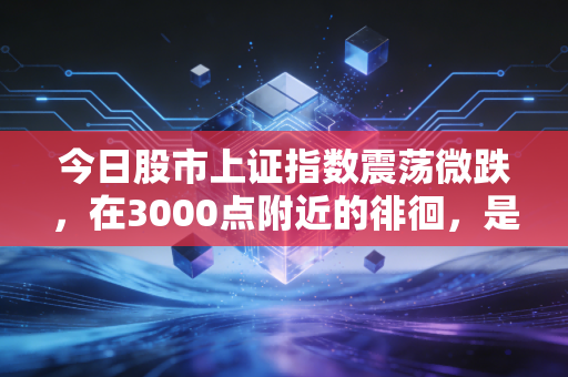 今日股市上证指数震荡微跌，在3000点附近的徘徊，是一场耐心的修行